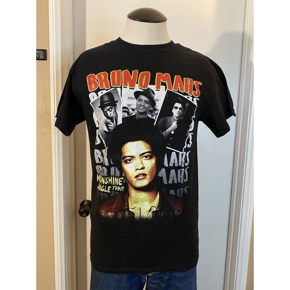 Bruno Mars Concert Shirt Top Moonshine Jungle Tour 2013 Black Size S 2 Sided